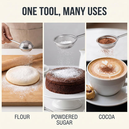 Silver 304 Stainless Steel Flour Powder Filter Spoon, Baker Dusting Wand For Sugar Flour Spices, Flour Sugar Powder Spoon Kitchen Tools, Baking Sifters Baking Tools and Accessories, Baking Sifters