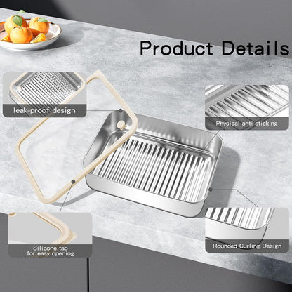 GIUOIDUO stainless steelFood Storage Containers setsstorage box with lidfreezer FrozenKitchen tray with lidOven plateSide dish plate Freezer & Dishwasher Safe