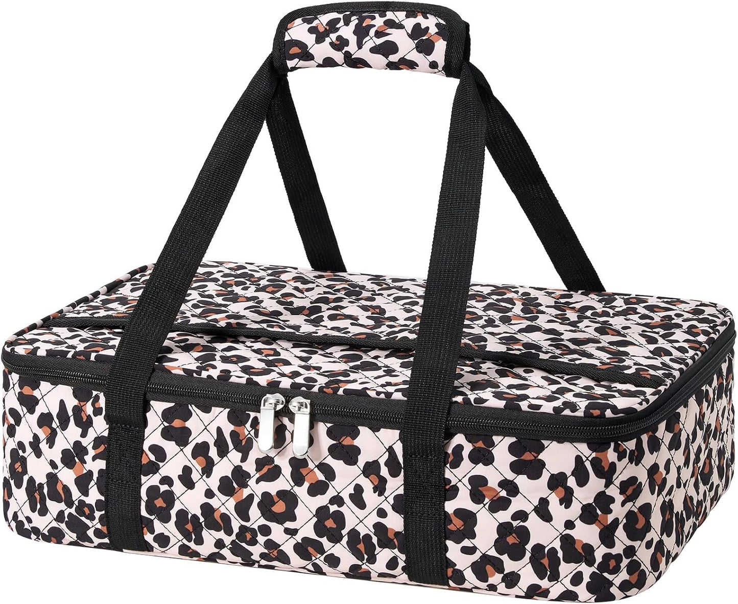 Insulated Casserole Carrier Portable Food Tote for Hot or Cold – Fits 9"x13" Baking Dish, Lasagna Holder for Parties, Picnic, Travel, Beach - Black