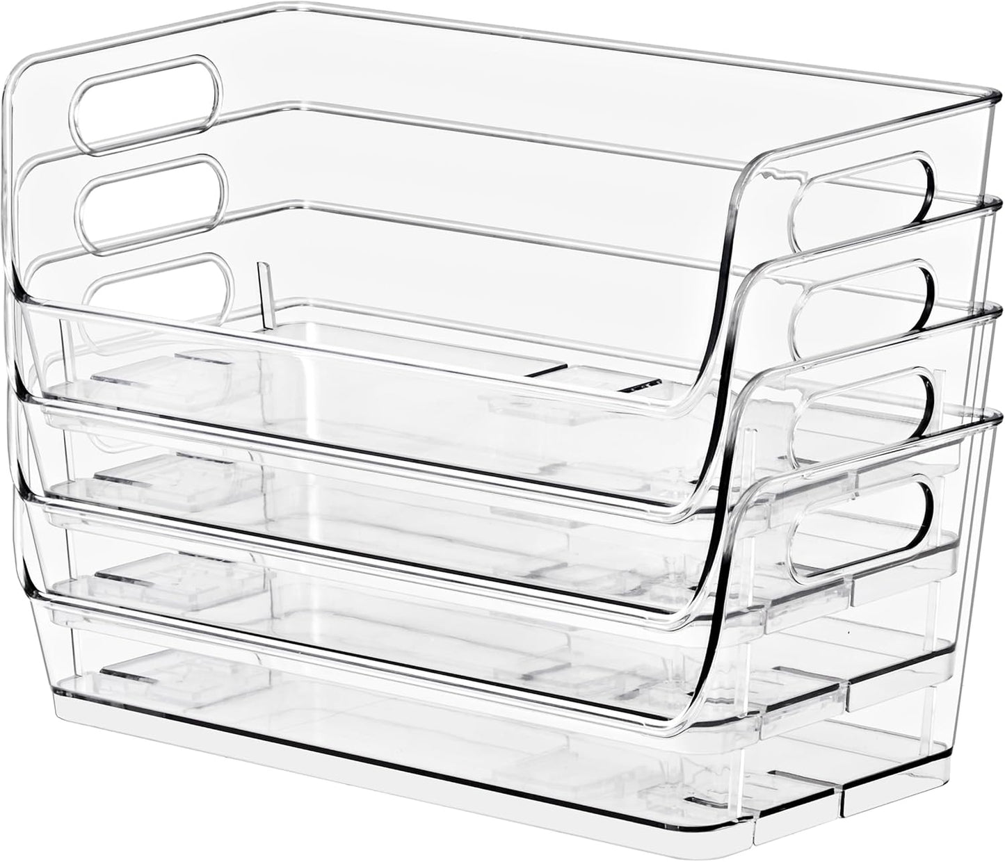Sorbus Stackable Storage Bins Open Front - Clear Stackable Storage Bins - Pantry Bins for Storage and Organization - Acrylic Stackable Bins for Kitchen - Clear Pantry Organizer Bins (Medium 2 Pack)