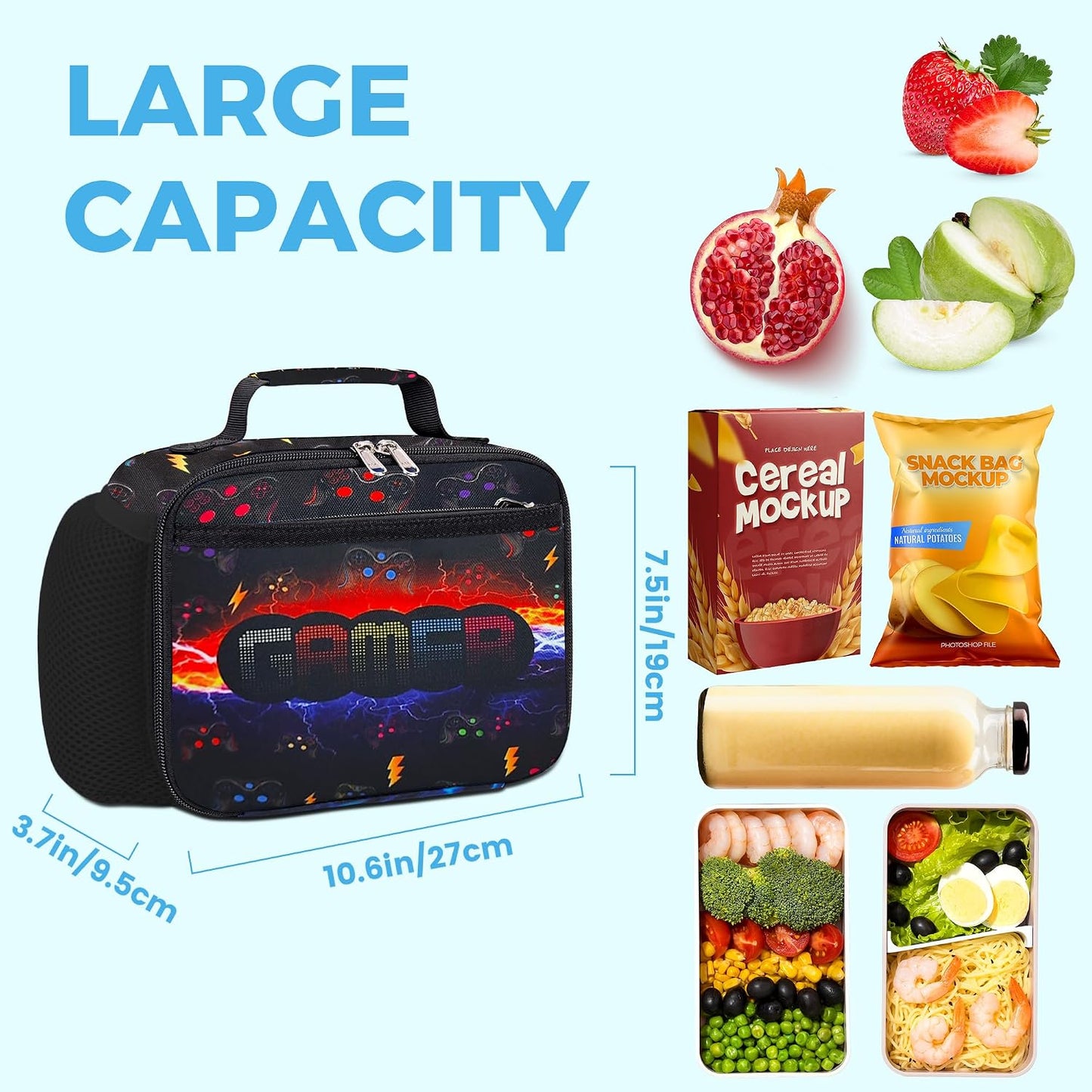 RLGPBON Kids Lunch Bag,Insulated Lunch Box for Girls,Lunch Bag Toddler Teen,School Daycare Cute Travel bags