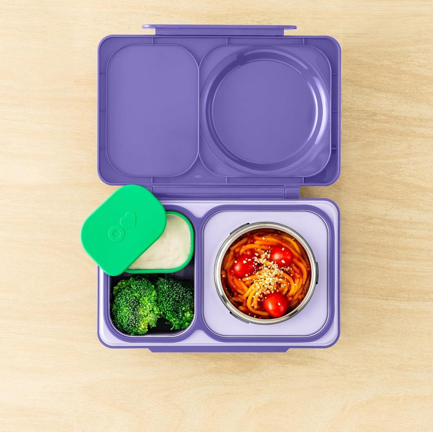 OmieBox (2 pack) Leakproof Dips Containers To Go, Salad Dressing Container, Condiment Container with Lids - Food Safe Silicone - 4 ounces (Blue/Lime)