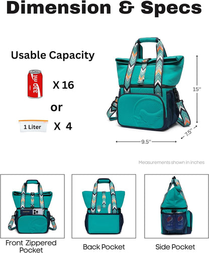 SUNNY BIRD Dual Compartment Lunch Bag Insulated Lunch Box for Women and Men (Purple)