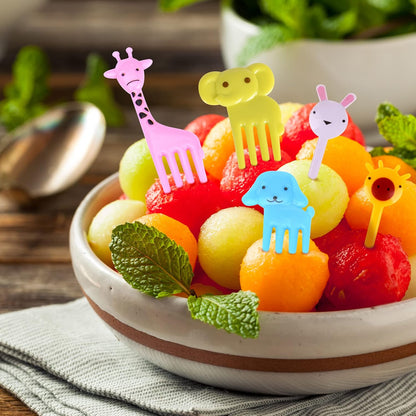 GET FRESH Animal Food Picks for Kids - 120 pcs Set Animal Bento Deco Set for Kids Lunch Box Decoration - Mini Bento Deco Children Toddler Toothpicks - Reusable Baby Shower Tothpicks Kids
