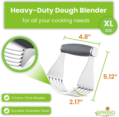 Spring Chef XL Pastry Blender, Durable Dough Blender For Baking - Black