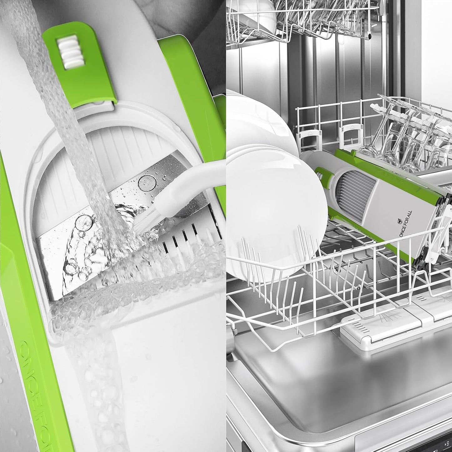 ONCE FOR ALL Safe Mandoline Slicer For Kitchen, Food Veggie Slicer, Gray
