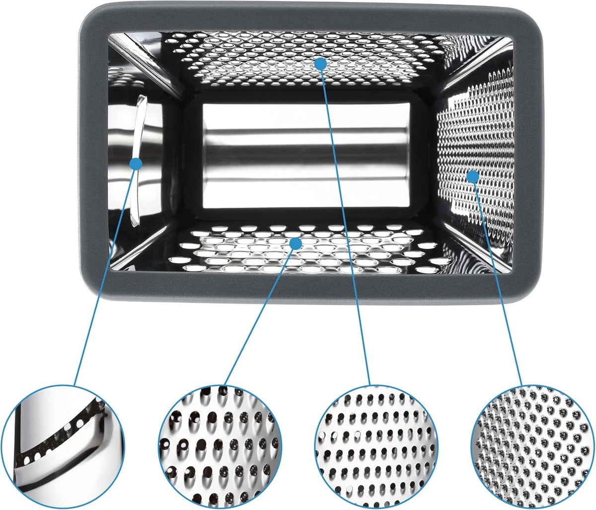 Spring Chef Stainless Steel XL Cheese Grater for Kitchen, Green