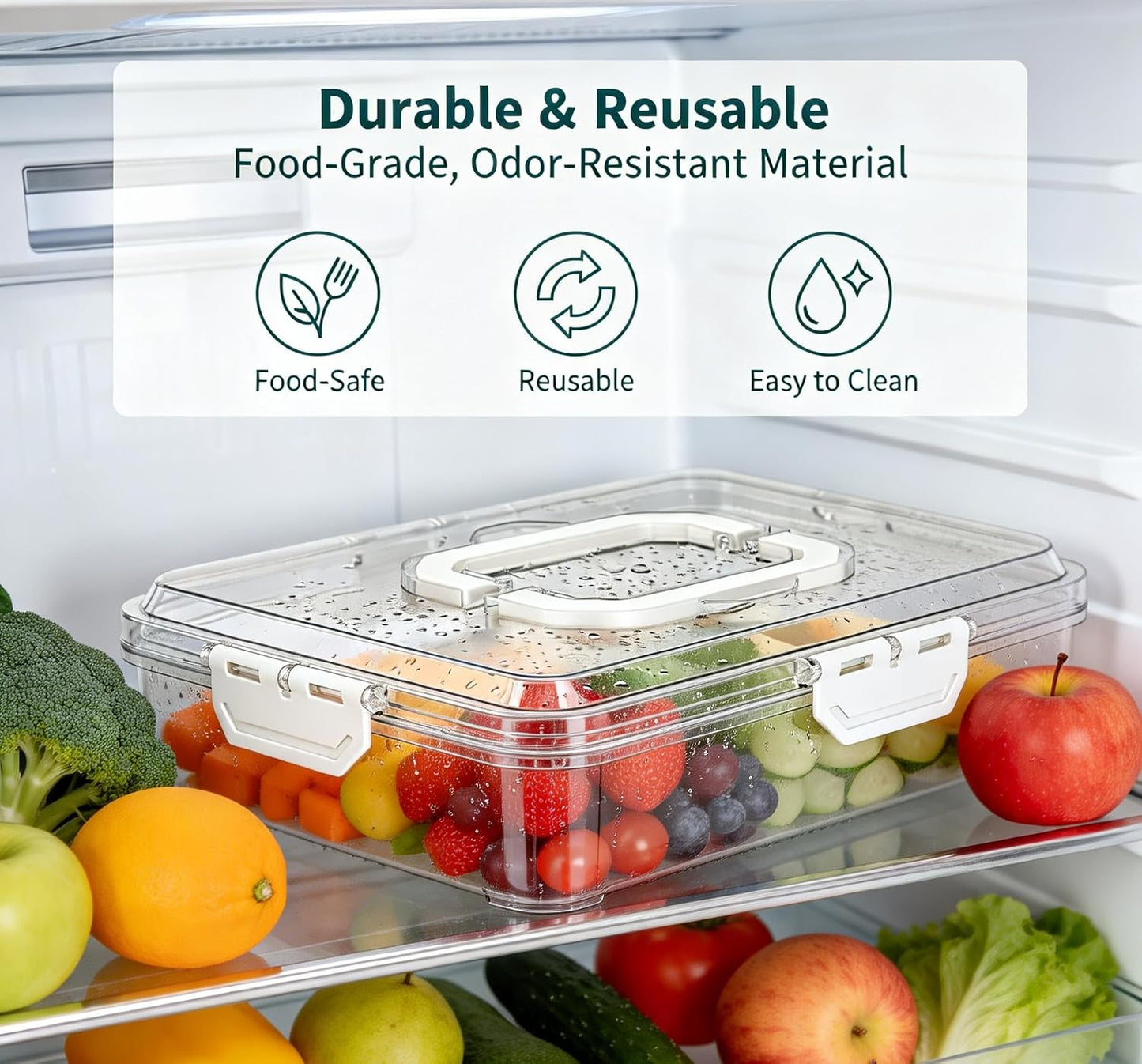 2 Pack Deviled Egg Containers with Lid, Detachable Deviled Egg Platter, Durable Clear Plastic Deviled Egg Carrier Storage 48 Eggs, Stackable Deviled Egg Tray for Fridge Party & Picnics-White
