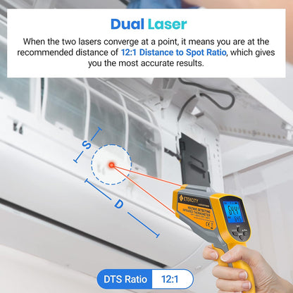 Etekcity Infrared Thermometer Laser Temperature Gun, -58°F~1130°F
