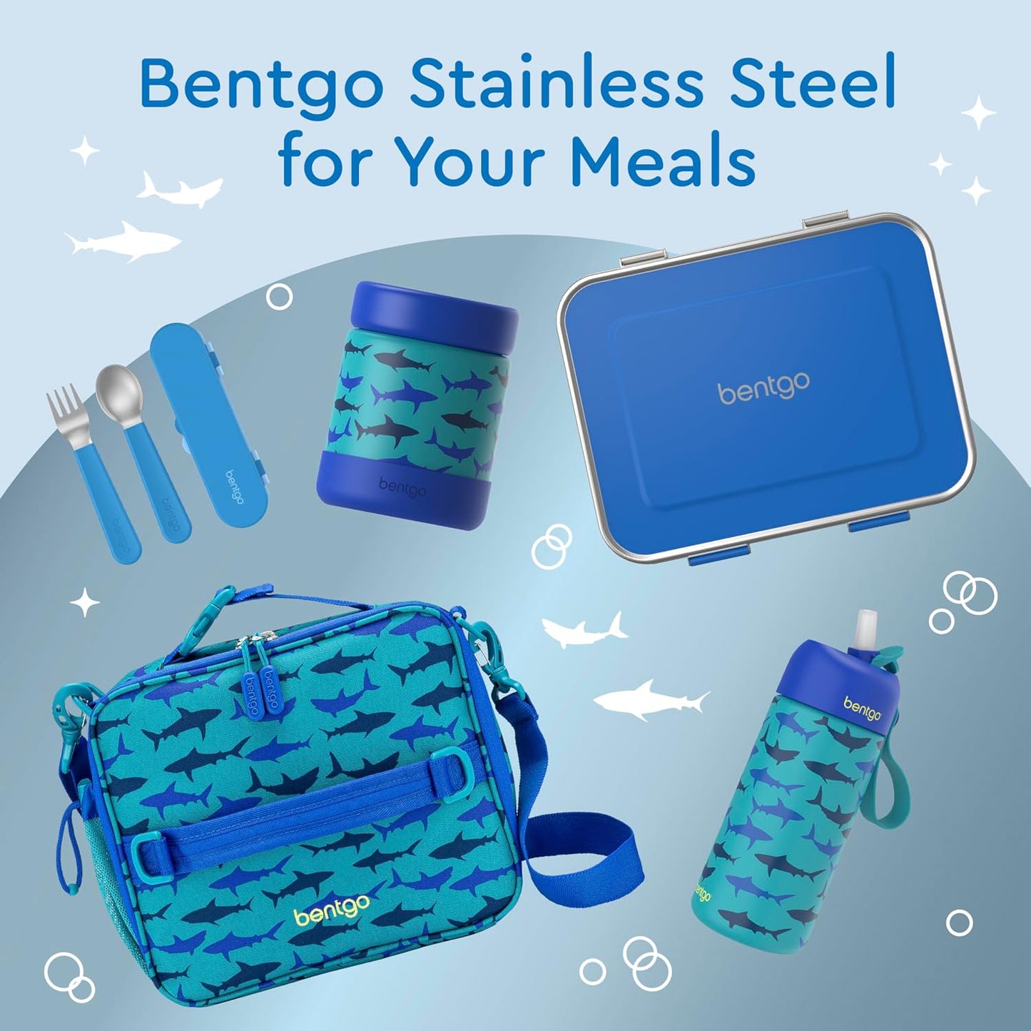 Bentgo Kids Stainless Steel Leak-Resistant Lunch Box - 3-Compartments with Bonus Silicone Container, Durable, Eco-Friendly, Dishwasher Safe, BPA-Free, Ideal for School, Ages 3+ (Silver)