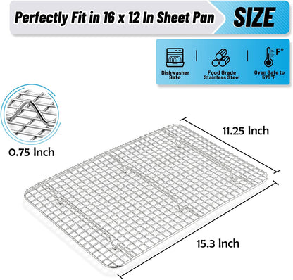 TeamFar Cooling Rack, 8.75”x6.25” Stainless Steel Baking Grid Wire Rack