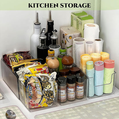 Foldable Storage Bins, Clear Expandable Boxes for Organizing, Adjustable from 9.65-16.93" Drawer Organizers Separators Dividers for Bedroom Kitchen Utensils Tools Closet