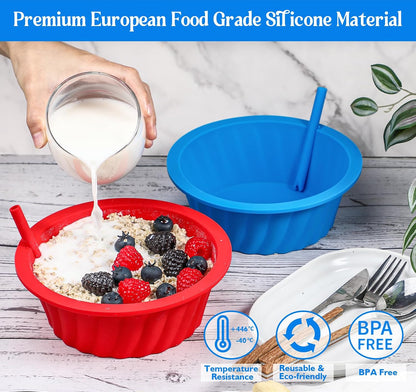 KOLUTI 6 Pack Silicone Bouillon Cups, 8oz Dessert Sauce Dipping Soup Prep Bowl, Small Ice Cream Creme Brulee Pudding Container, BPA Free, Oven, Microwave, Freezer and Dishwasher Safe