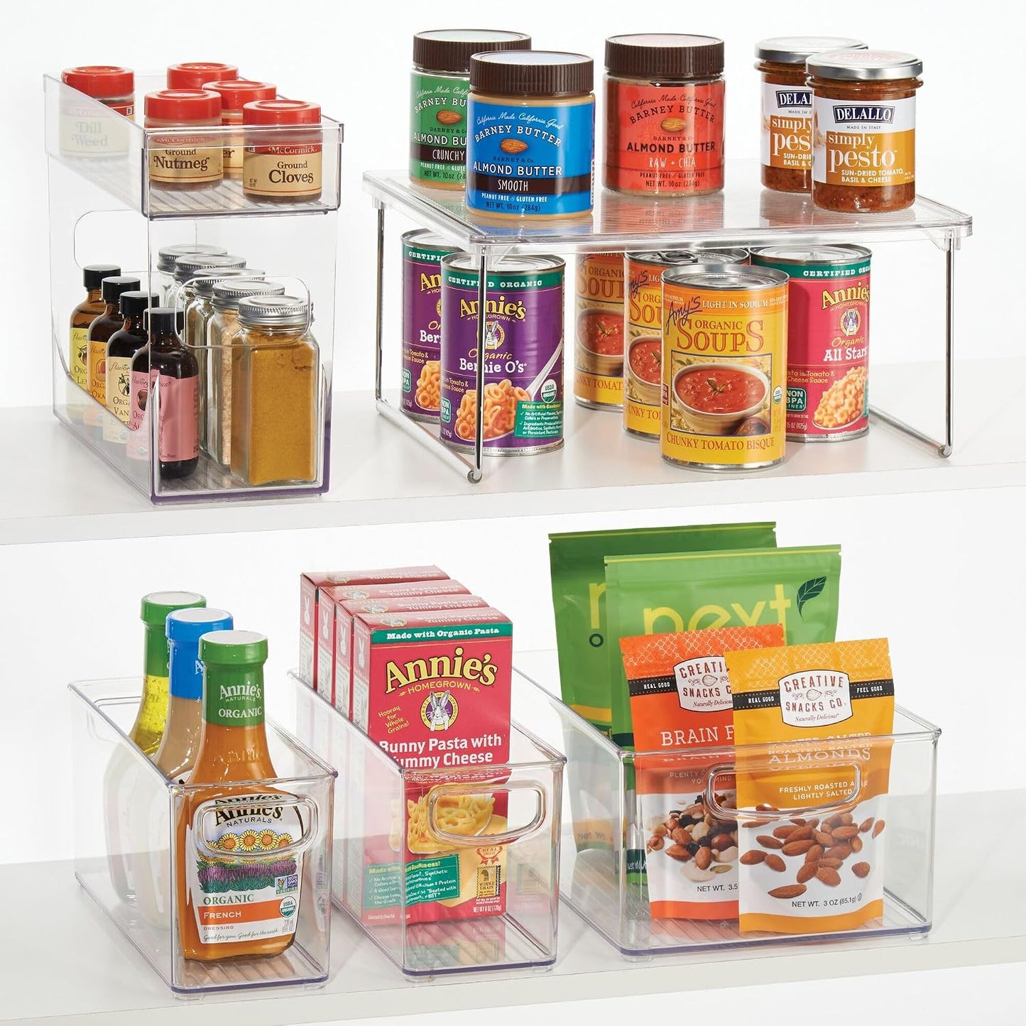iDesign Stackable Clear Plastic Bin - Kitchen Organizers and Storage for Fridge and Pantry, 2-Pack