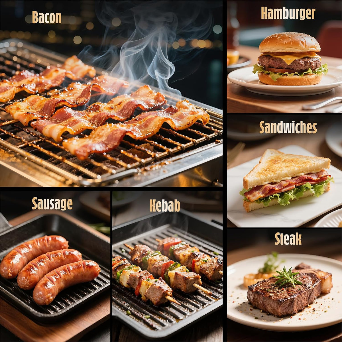 Pisol Cast Iron Smash Burger Press, Steak Weight Bacon Meat Press Tool