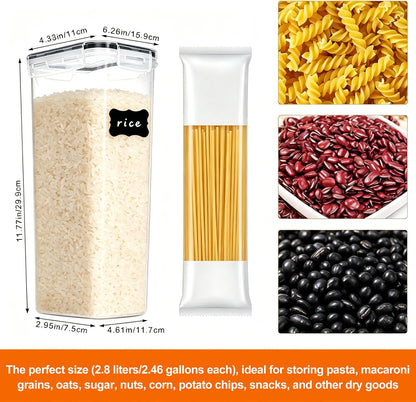 42pcs Airtight Containers, Clear Stackable Dry Food Storage | 42pk clear airtight containers with tight lids keep dry food fresh. Safe plastic, stackable for pantry kitchen storage