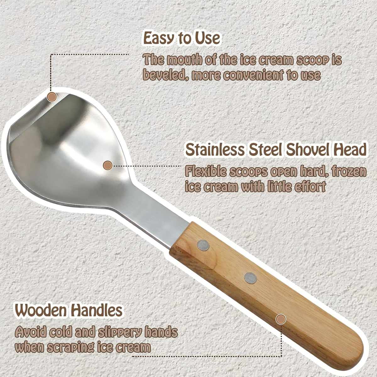 Ice Cream Metal Spade Stainless Steel Dessert Shovel