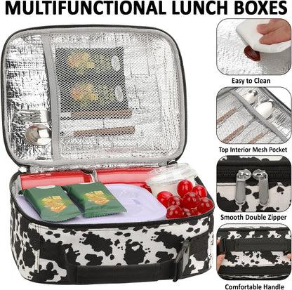 Lunch Box Kids Insulated Lunch Bag for Boys Girls Cute Reusable Lunch Tote Bag Waterproof Portable Thermal Lunch Box Kids for School Picnic Travel Black