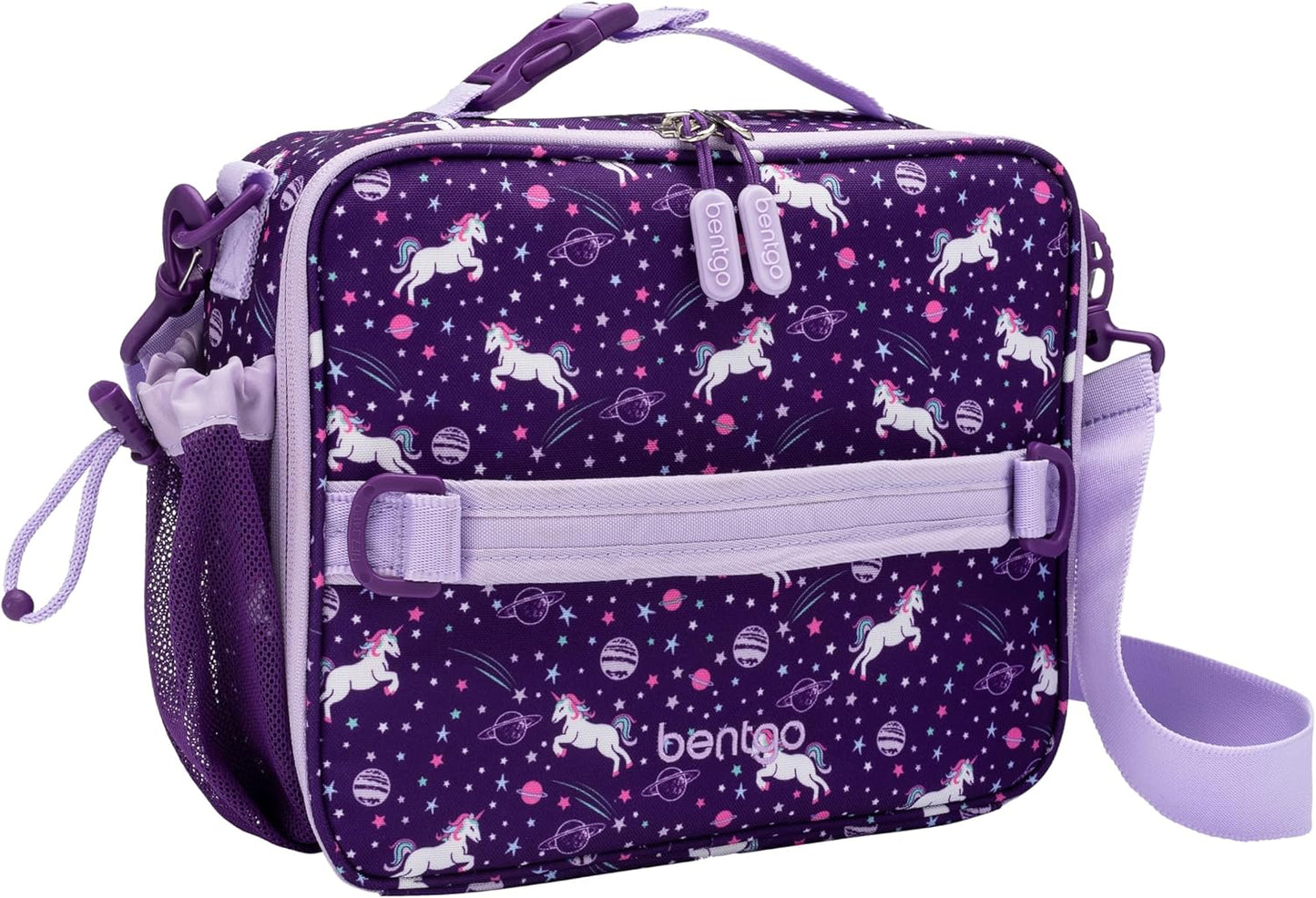 Bentgo Kids Lunch Bag - Durable, Double-Insulated Lunch Bag for Kids 3+; Holds Lunch Box, Water Bottle, & Snacks; Easy-Clean Water-Resistant Fabric & Multiple Zippered Pockets (Mermaid)