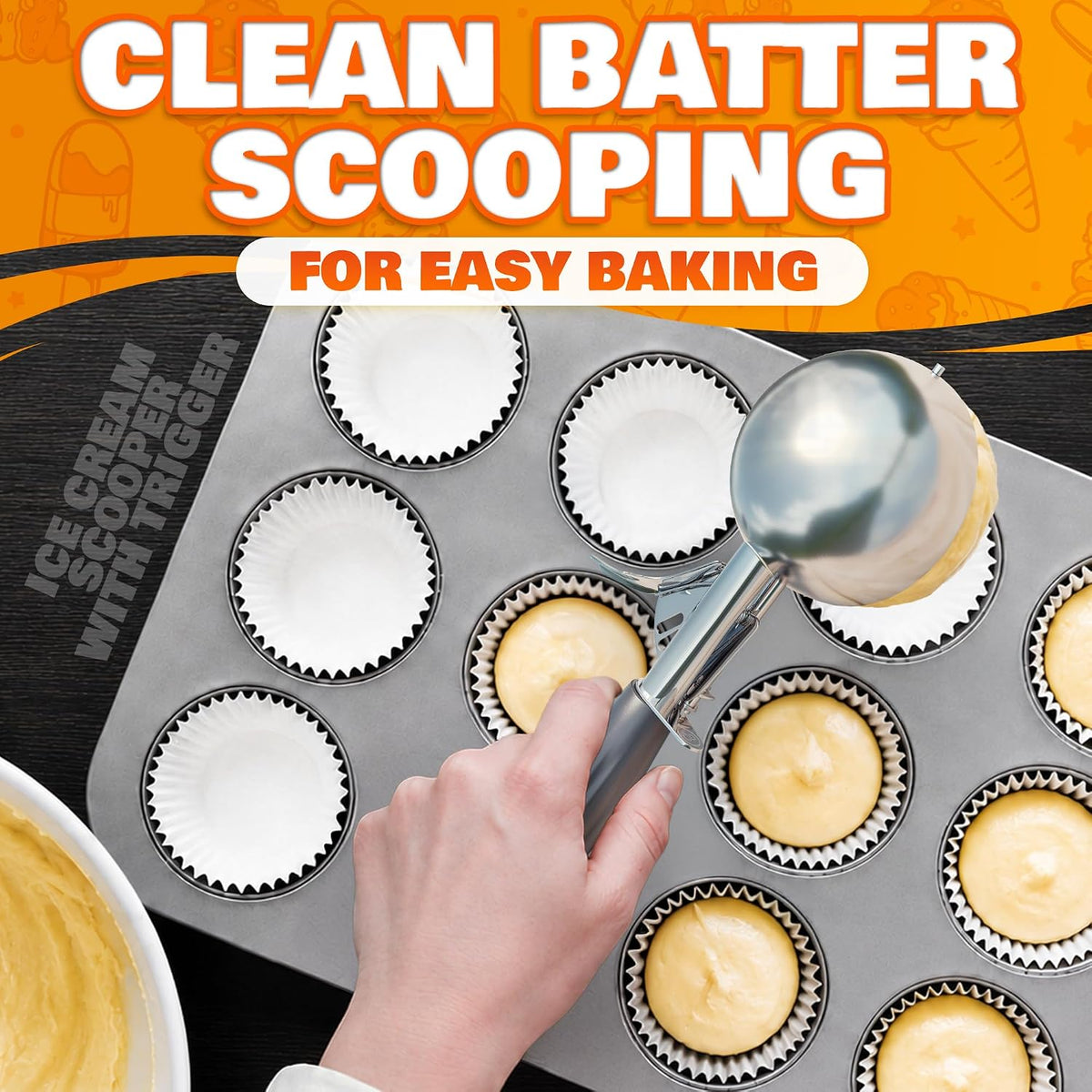 Cookie Scoops for Baking, Stainless Steel in #16, #20, #30