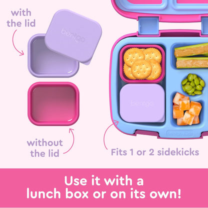 Bentgo Sidekicks 2-Pack Silicone Container Set - Dipping Sauce Cups for Condiments & Small Snacks, Reusable, Durable, & Leak-Proof Liquid Storage, Salad Dressing Container - 2.6 oz (Lavender & Pink)