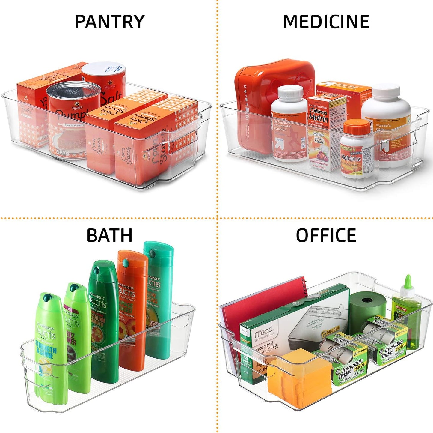 Fridge Organizer - 14 Piece Refrigerator Organizer Bins - Stackable Freezer Organizer - Clear Refrigerator Organizer - Acrylic Fridge Bins