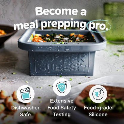 Souper Cubes Silicone Freezer Molds Gift Set, Kale | 2 Tbsp, 1/2 Cup, 1 Cup and 2 Cup Silicone Molds for Food Set, Perfect for Freezing Soup, Grains, Proteins, Herbs and More
