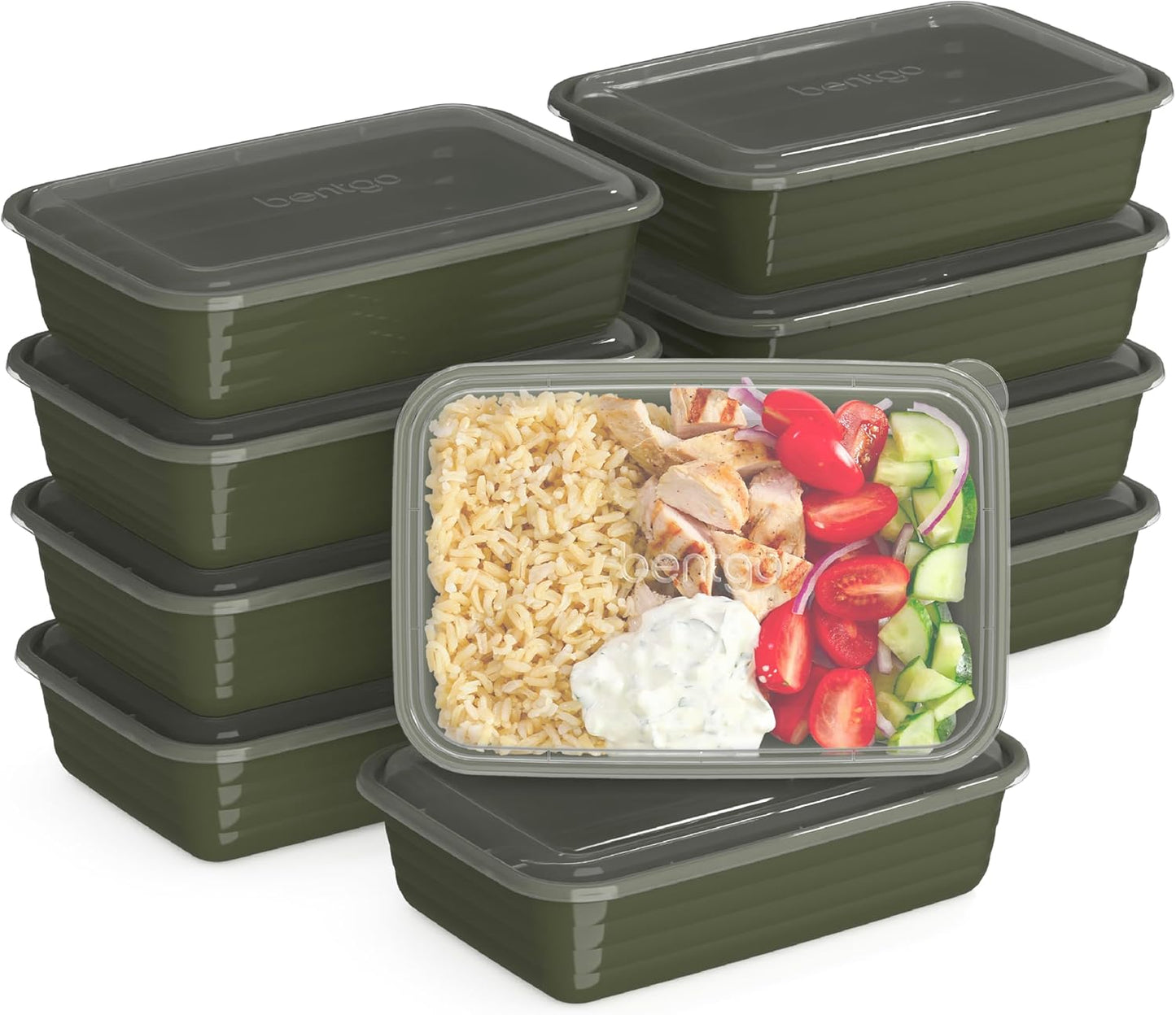 Bentgo Prep - 20-Piece 1-Compartment Reusable Meal Prep Containers with Lids, PFAS & BPA Free Materials, Durable, Microwave, Freezer, & Dishwasher Safe To Go Food Storage (Gold)