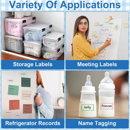480 Pcs Dry Erase Labels, Dry Erase Stickers, Waterproof Sticker Labels, Removable Labels Easy Peel Off, Reusable Sticky Notes for Food Containers, Office (Retro, Small)