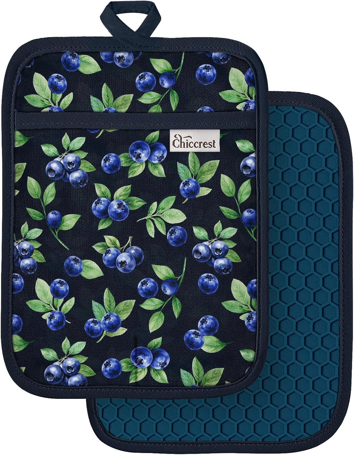 100% Cotton Potholders Textured Soft Silicone Grip Daisy Gingham