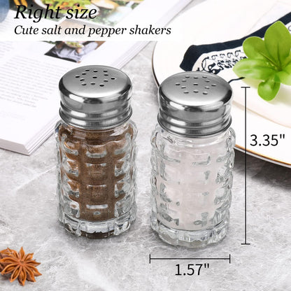 Salt and Pepper Shakers Set,Farmhouse Glass Spice Jars Kitchen Gadgets