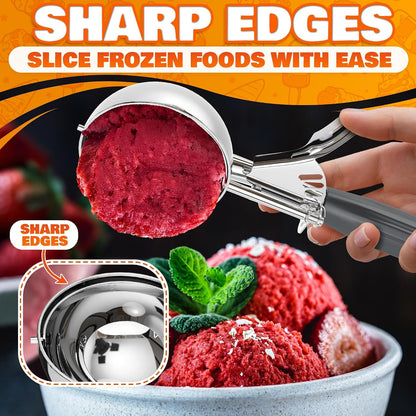 Large Ice Cream Scoop with Trigger Release, Stainless Steel - 4 oz