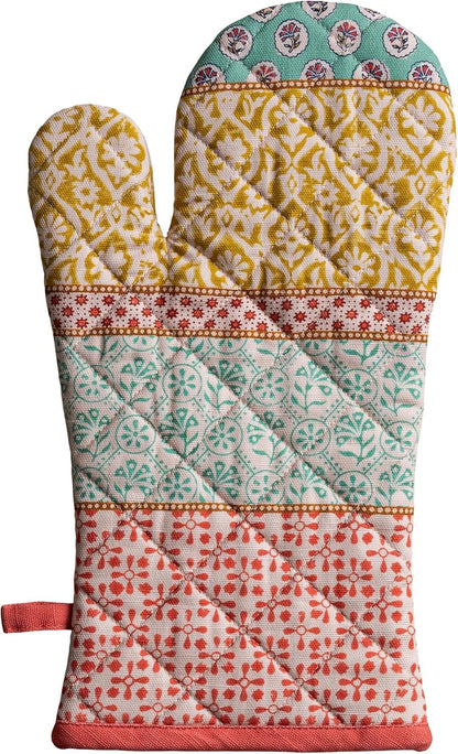 Maison d' Hermine 100% Cotton Oven Mitt & Pot Holder Set (7.5"x13" & 8"x8") - Colors C