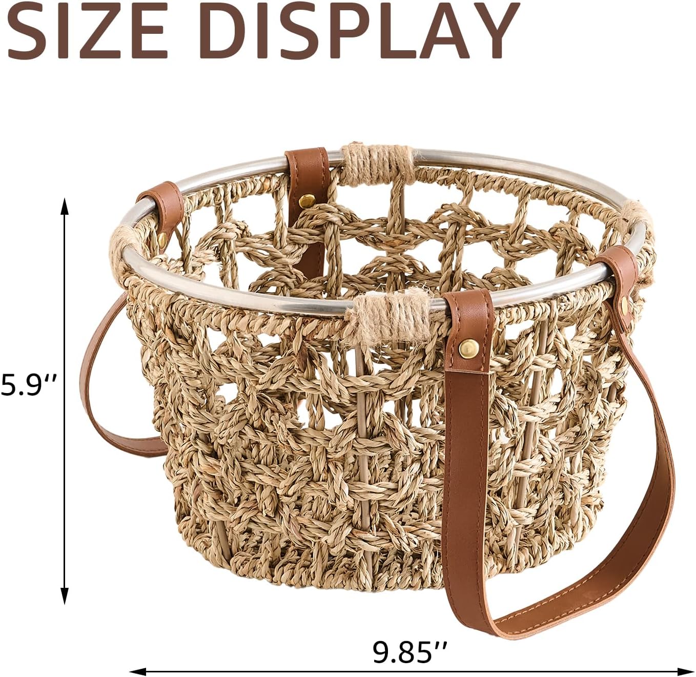 Egg Baskets for Collecting Fresh Eggs Farmhouse Handmade Wicker Hyacinth Egg Collecting Basket with Handle