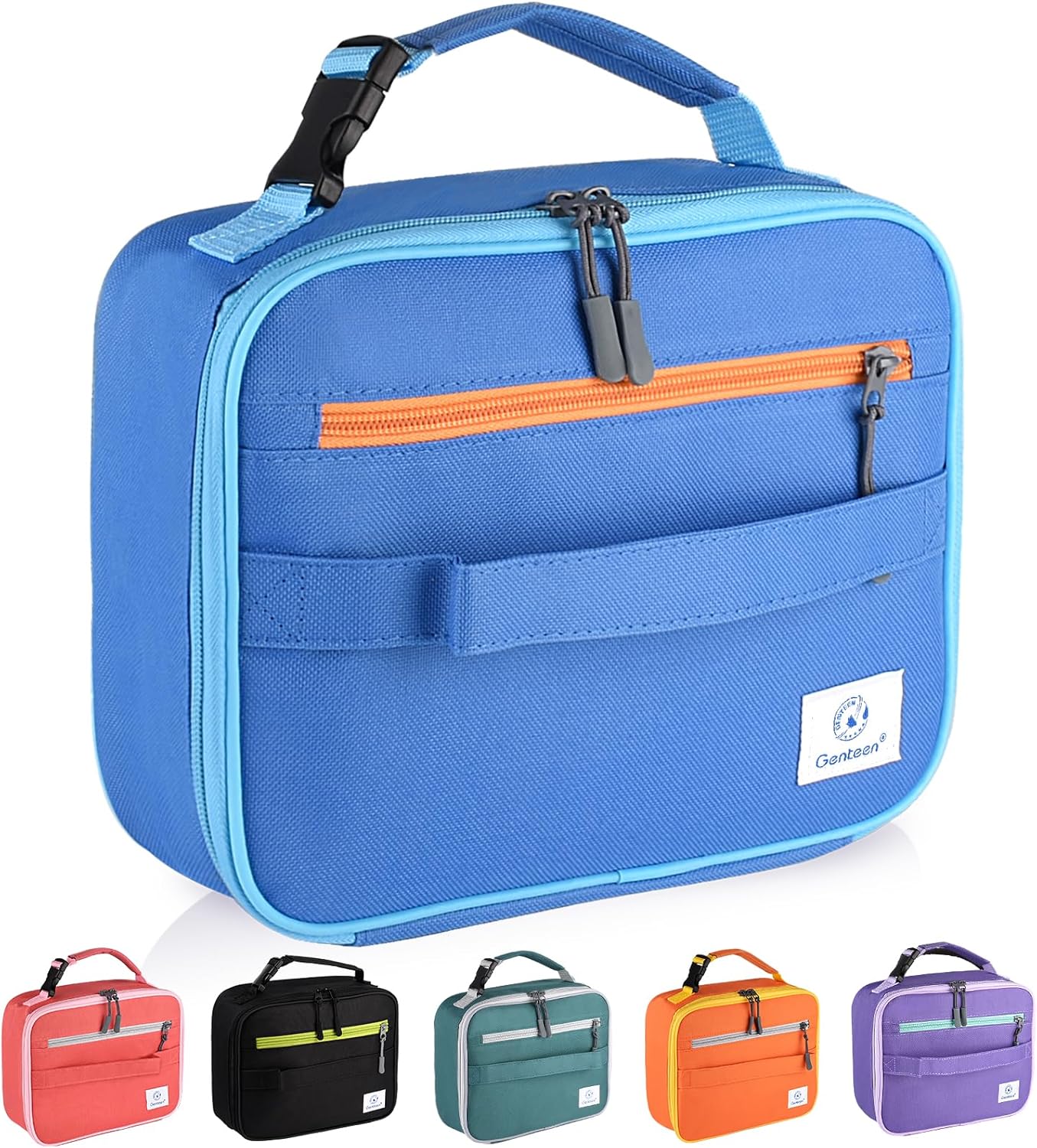 Genteen Lunch Box Kids, Insulated Lunch Bag Kids Boys Girls Back to School, Soft Lunch Box for Men Reusable Lunchbox for Office,Outdoor,School (Black)