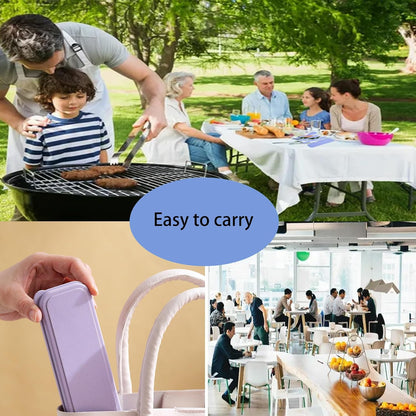 2Pack Reusable Travel Utensil Set, Plastic Fork Spoon Knife with Case, BPA-Free Portable Cutlery for Camping, Picnic & Office (Purple & Pink)
