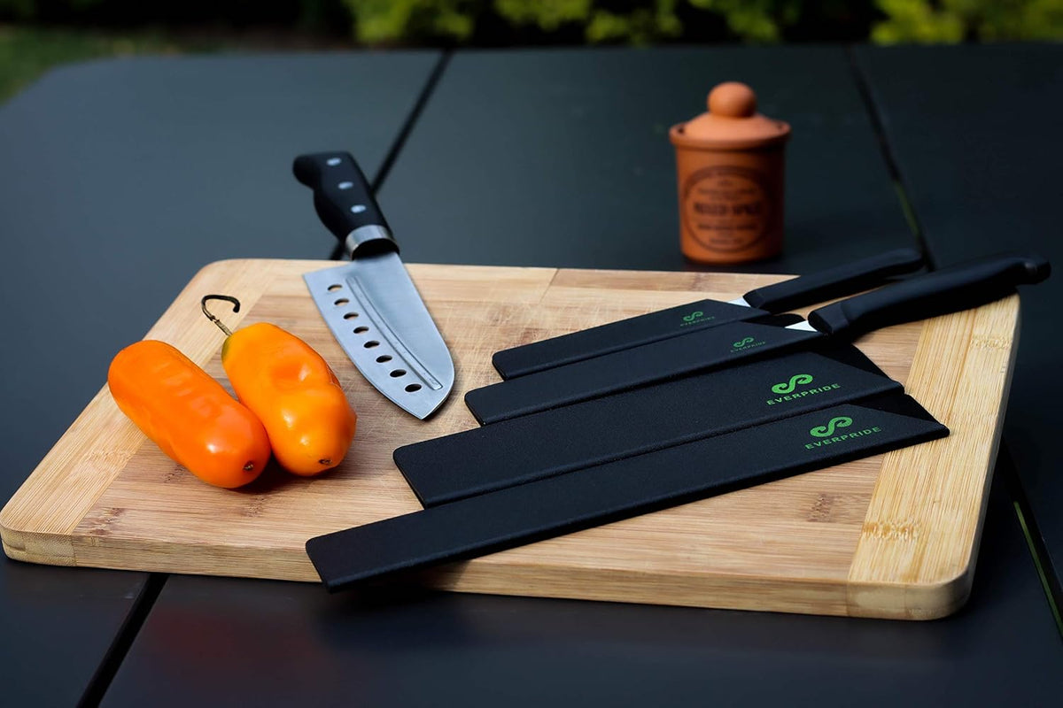 EVERPRIDE Chef Knife Sheath Set Universal Blade Edge Cover Guards for Chef’s and Kitchen Knives – Durable, BPA-Free, Felt Lined, Sturdy ABS Plastic – Knives Not Included