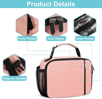 esouler Lunch Box Kids Insulated Lunch Bag for Boys & Girls Durable Children Lunchbox for School with Water Bottle Holder-Black