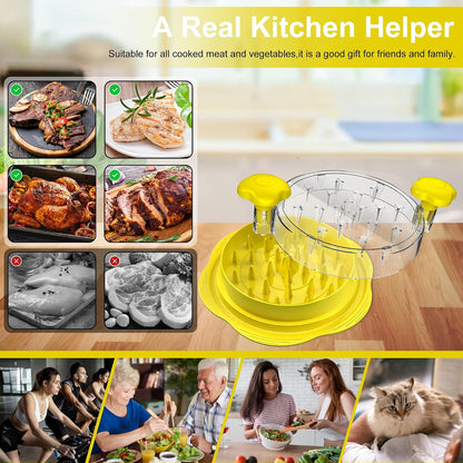 Chicken Shredder Tool Twist Large Meat Shredder with Brush&Fork, Black