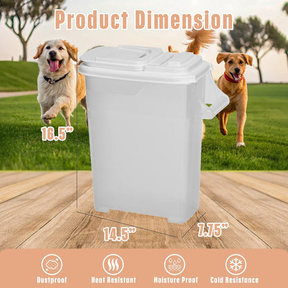 Buddeez Pet Food Storage Dispensers Plastic 4 Gallon - Airtight Flip Top for Freshness - Dry Dog Food, Cat Food or Bird Seed Plastic Containers (Set of 2)