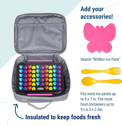Wildkin Kids Insulated Lunch Box, Keeps Food Hot or Cold, BPA-Free with Mesh Pockets & Easy-Clean Lining – Ideal for School, Travel & Daycare – Holographic