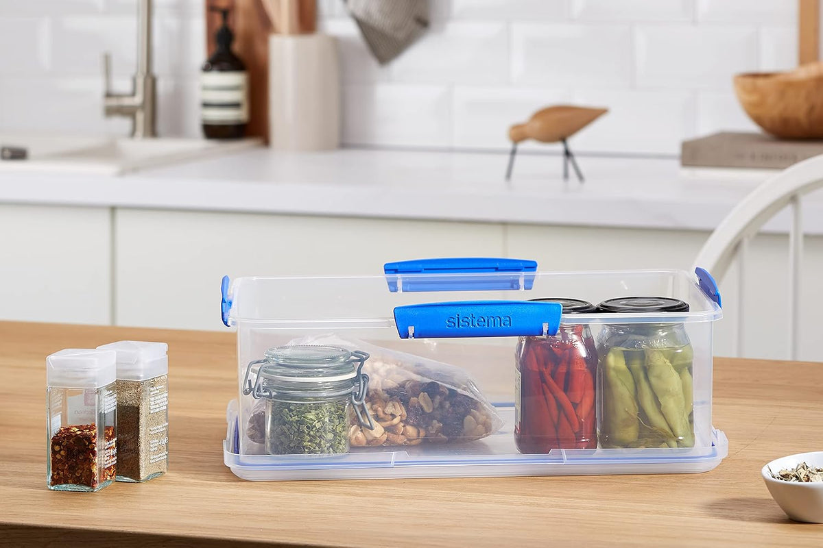 Sistema KLIP IT Large 7L Food Storage Container, Airtight & Stackable, Dishwasher, Freezer, & Microwave-Safe, BPA-Free