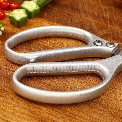 Stainless Steel Kitchen Shears Heavy Duty Full-Steel Forged Metal Scissors for Food, Professional Chef Shears Bone Cutting Meat Pizza Scissors Kitchen Utensils Come Apart, Silver