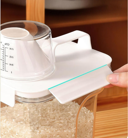 Airtight Food Storage Canisters with Measuring Cup - Ideal for Cereal, Flour & Sugar | Kitchen Pantry Organization Containers, Dry Food Storage (2800ml)