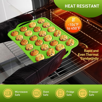 2 Packs 12 Cups Silicone Muffin Pan for Baking with Metal Reinforced Frame Regular Size Cupcake Pan Tray Egg Bites Silicone Cookie Molds Muffin Tin Tart Pans Sheet Set for Oven Dishwasher Safe