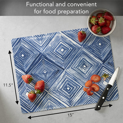 Cut N' Funnel Eat Fresh Designer Flexible Cutting Board Mat 15" x 11.5" Made in the USA Decorative Flexible Easy to Clean