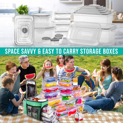 70 Pcs Large Food Storage Containers with Lids Airtight-2500ML to Small Box,Total 22812 ML Stackable Kitchen Bowls Set(35 Containers,35 Lids)-BPA Free Leak proof Plastic Boxes-Microwave safe