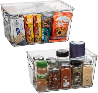 CLEARSPACE Plastic Storage Bins With lids – Perfect Kitchen Fridge Organizer, Pantry Organization, Cabinet Organizers (4 Pack)