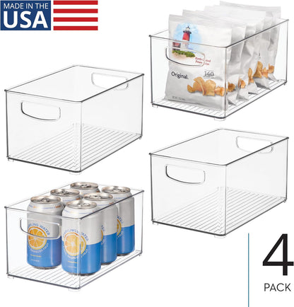 iDesign Stackable Clear Plastic Bin, 6-Pack | Kitchen Organizers and Storage, For Fridge and Pantry