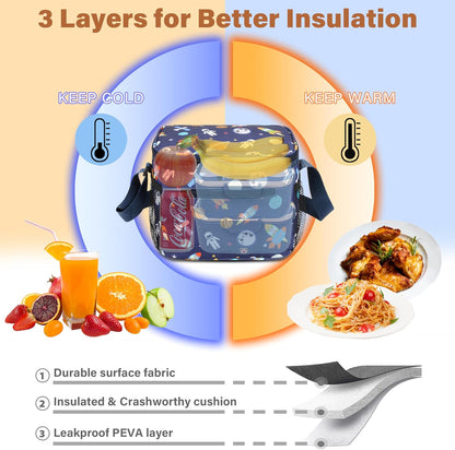 Tirrinia Insulated Lunch Box for Men/Women, Leakproof Lunch Bag for School Work, Large Lunch Tote Kids Boys Girls Student Back to School, Soft Cooler Office Picnic Beach Camping for Adults, Charcoal